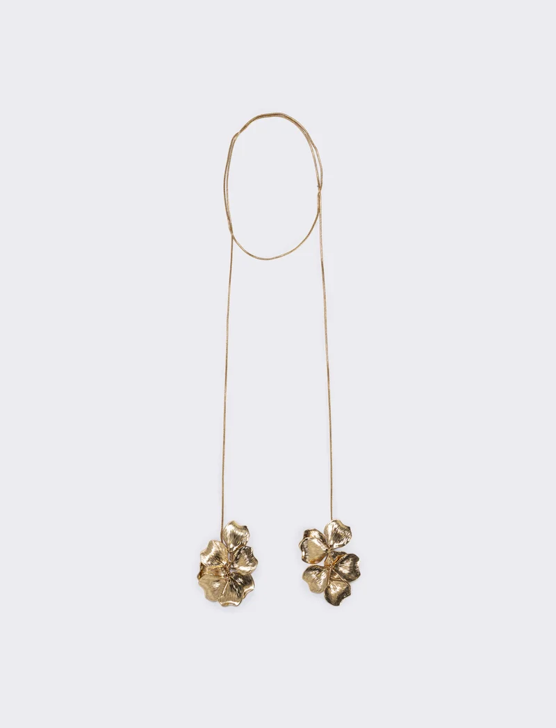 Collana saliscendi con petali eleganti - Oro