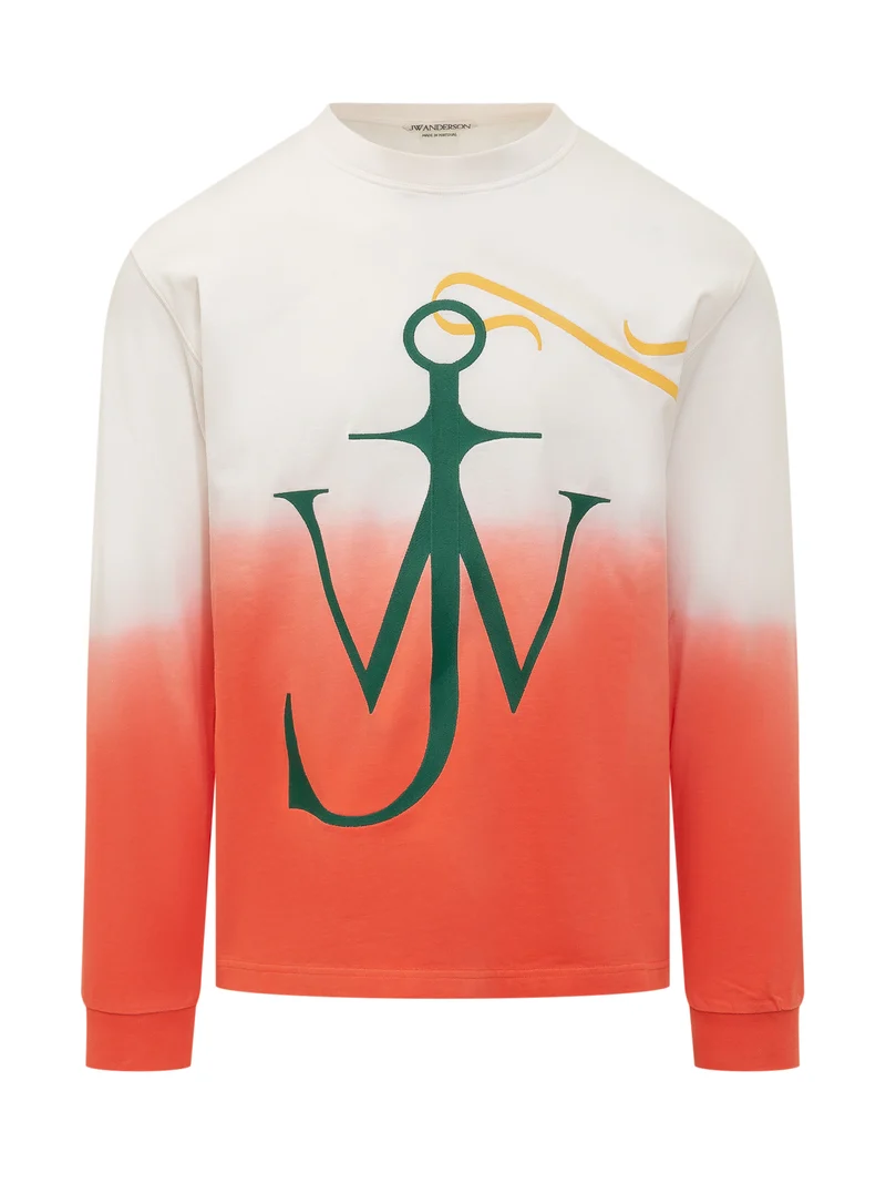 Maglia a Maniche Lunghe con Stampa Anchor Dip Dye