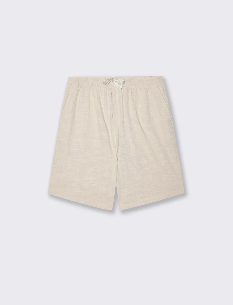 Bermuda Jogger Regular Fit in Jacquard - Beige