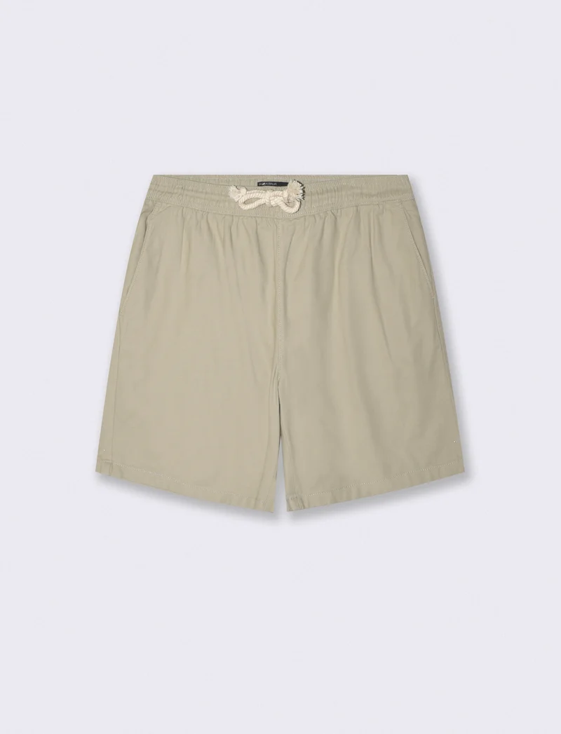 Bermuda Jogger in Cotone Strutturato - Grigio stone