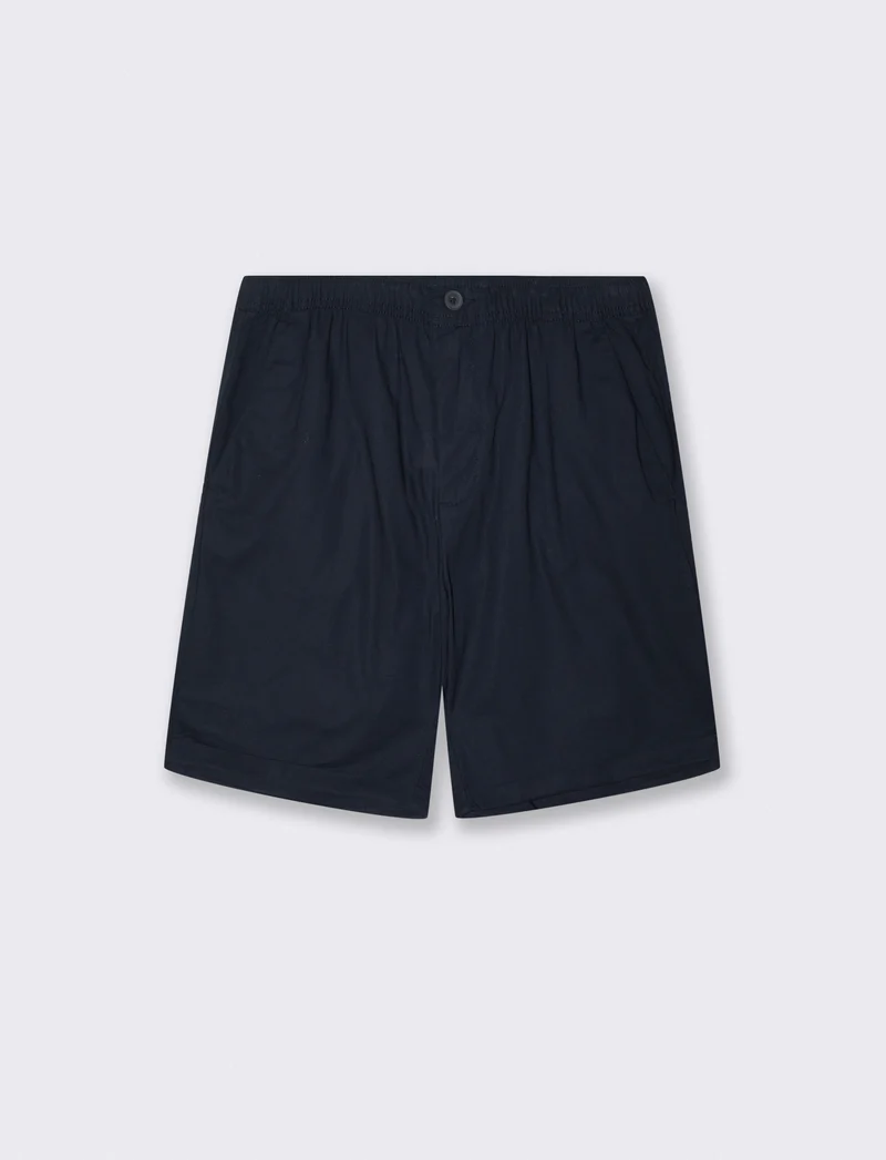 Bermuda Jogger in Cotone con Vita Regolabile - Blu