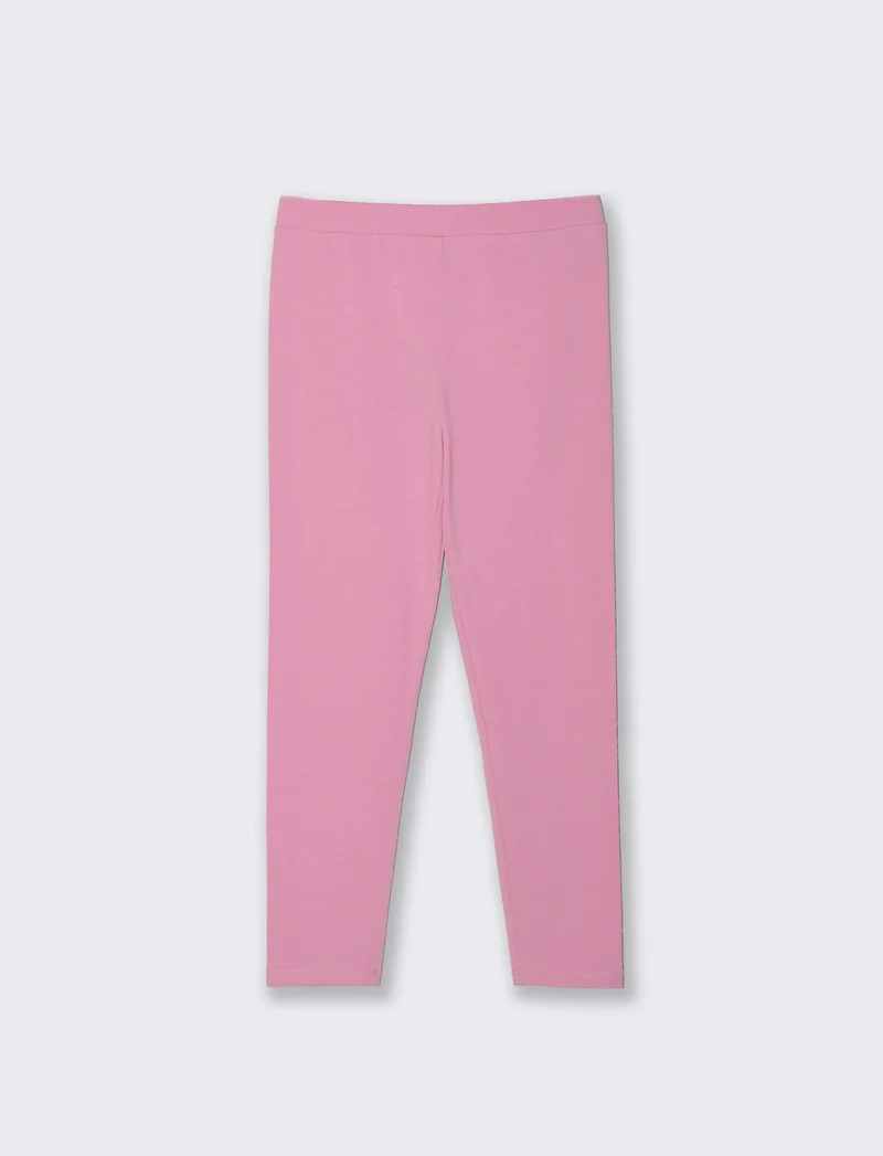 Leggings in cotone elasticizzato per bambina - Rosa