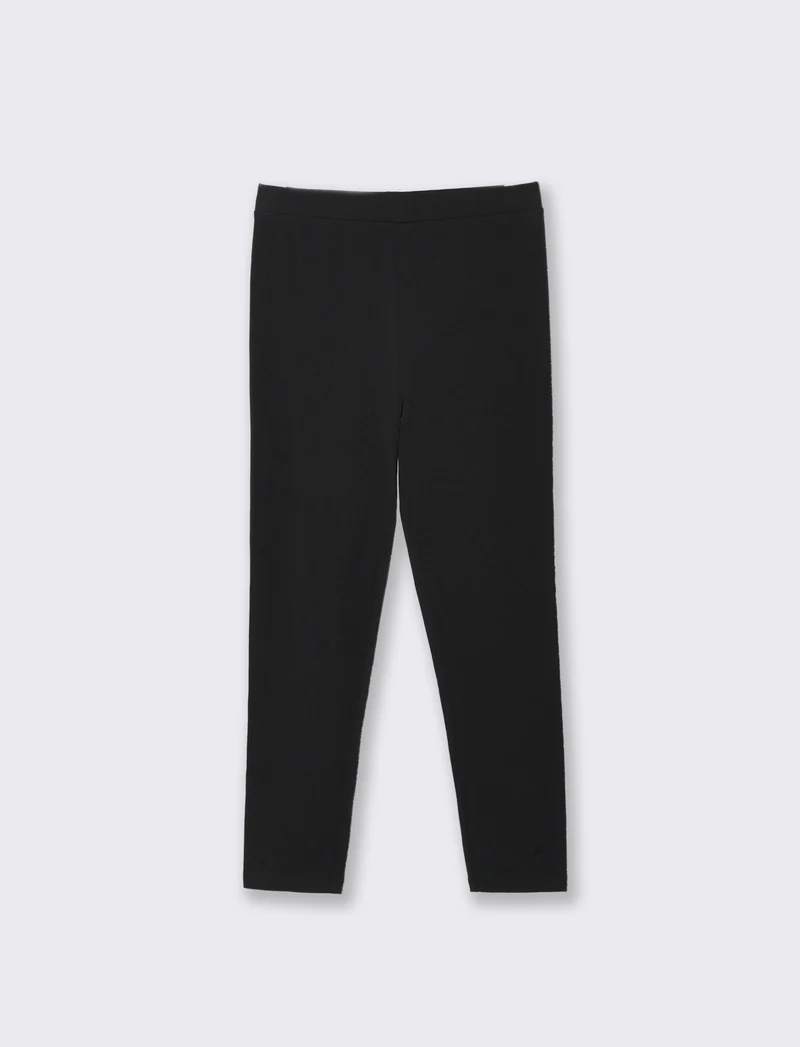 Leggings in cotone elasticizzato per bambina - Nero