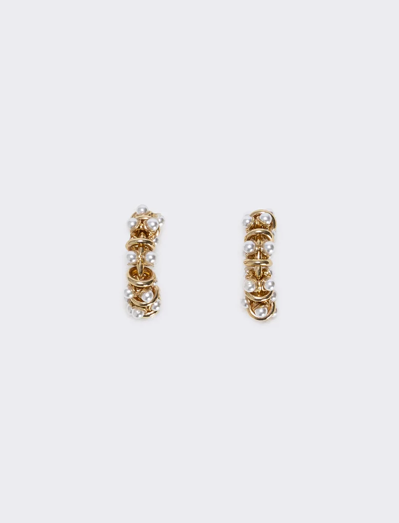 Cerchi con perline per donne eleganti - Oro
