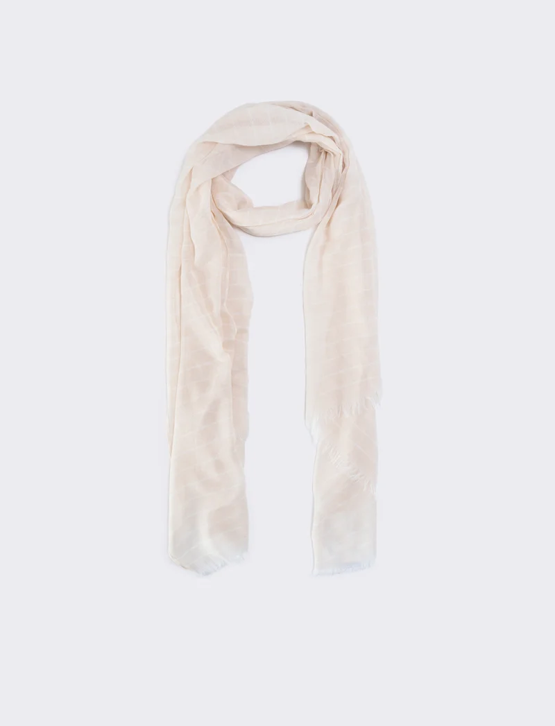 Foulard gessato elegante e versatile - Beige