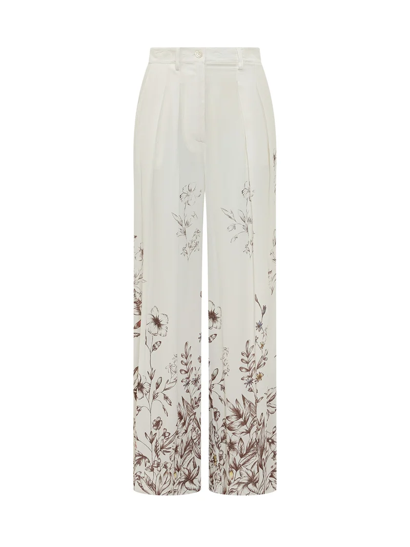 Pantalone Angeline a Gamba Larga con Stampa Floreale