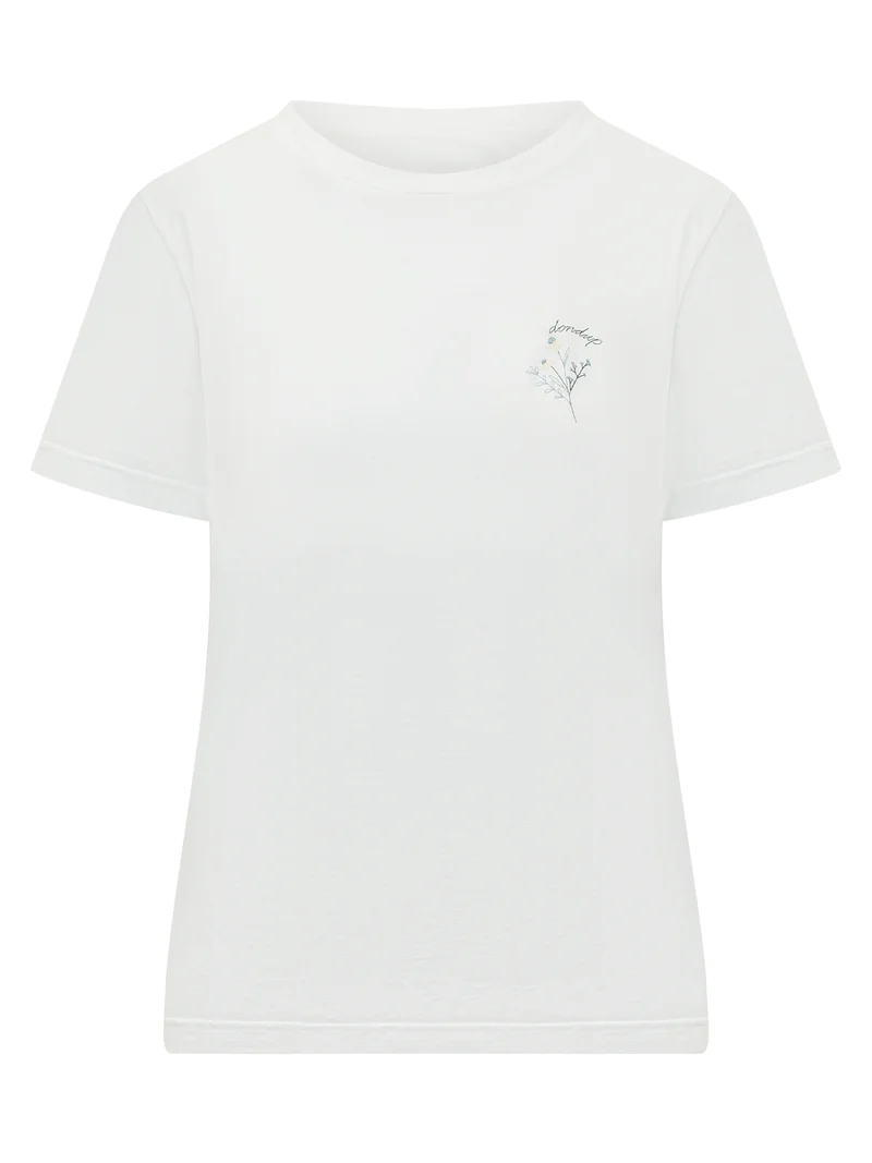 T-shirt Slim con Stampa Floreale