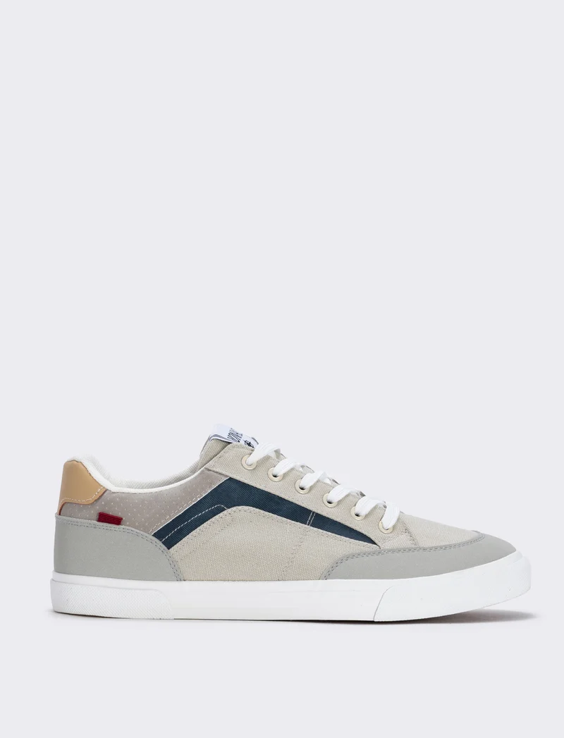 Sneakers in tela uomo con dettagli a contrasto - Grigio