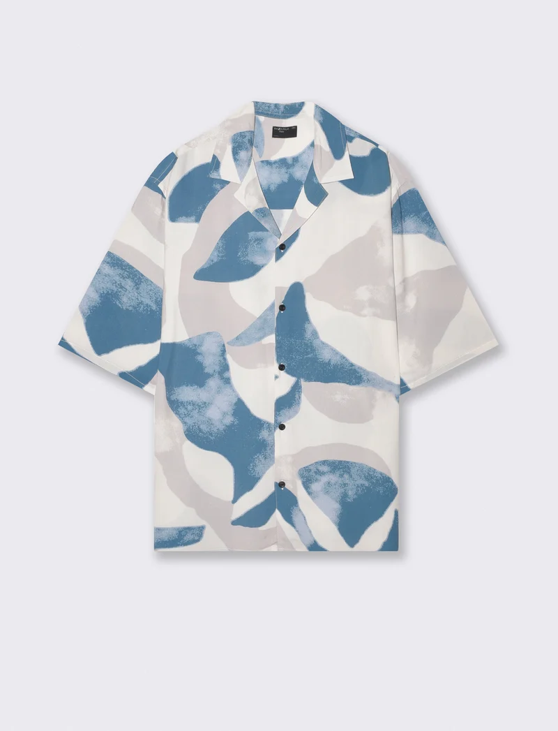 Camicia boxy fit in viscosa fantasia - Avion
