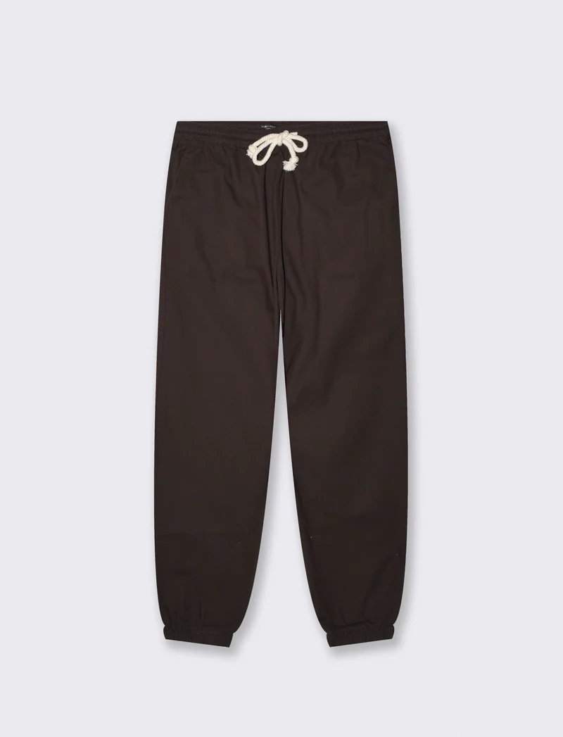 Pantaloni jogger in cotone strutturato - Moro