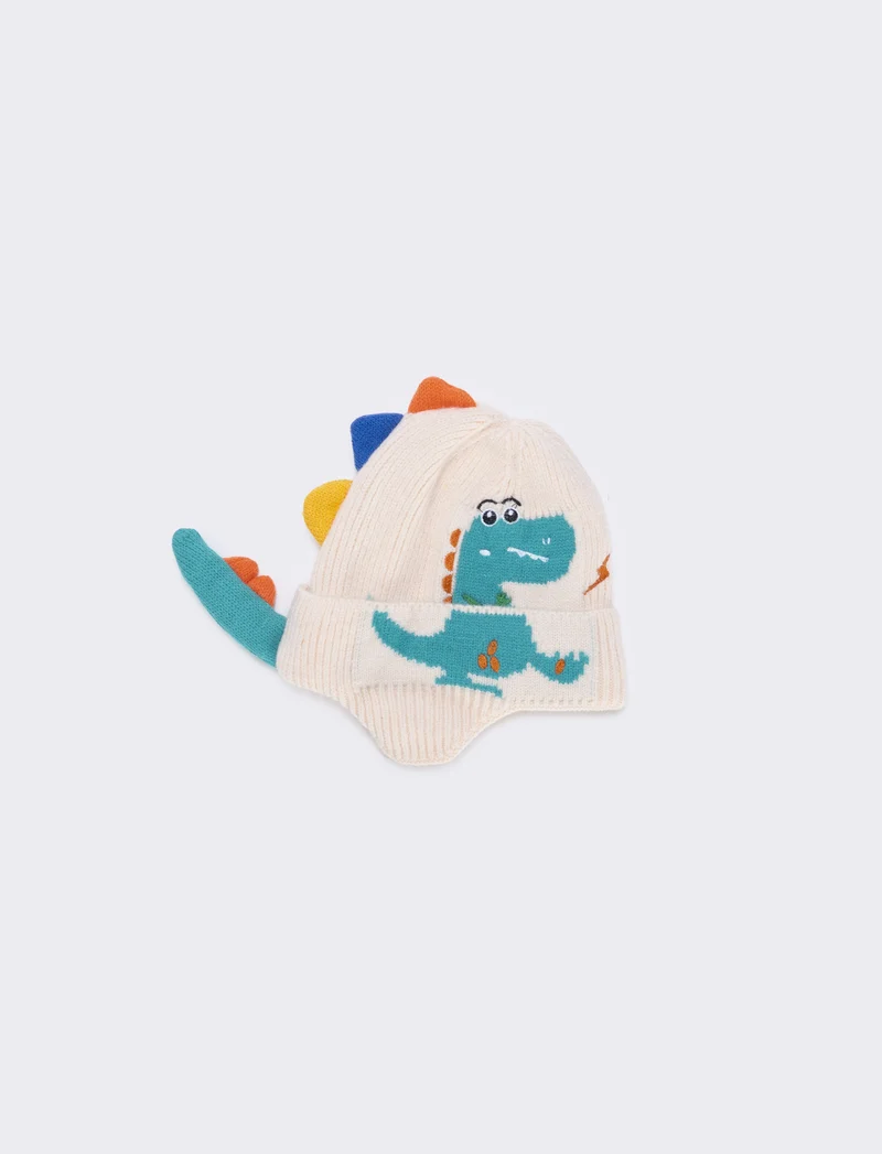 Cappello bambino modello peruviano con dinosauro - Grigio