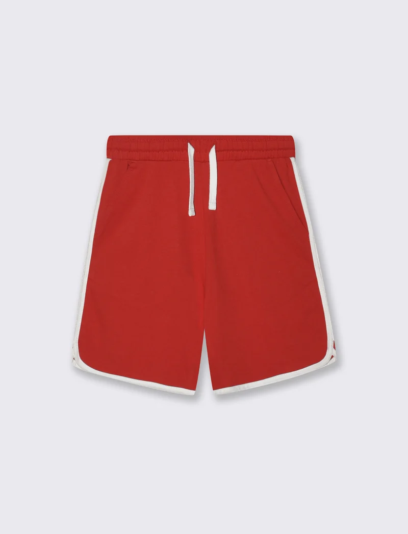 Bermuda baseball in jersey con lacci - Rosso