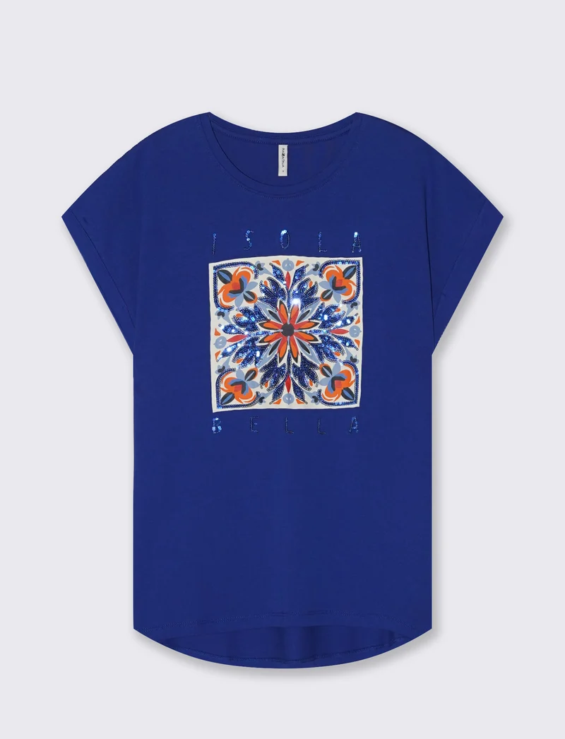 T-shirt in cotone con stampa frontale - var 3