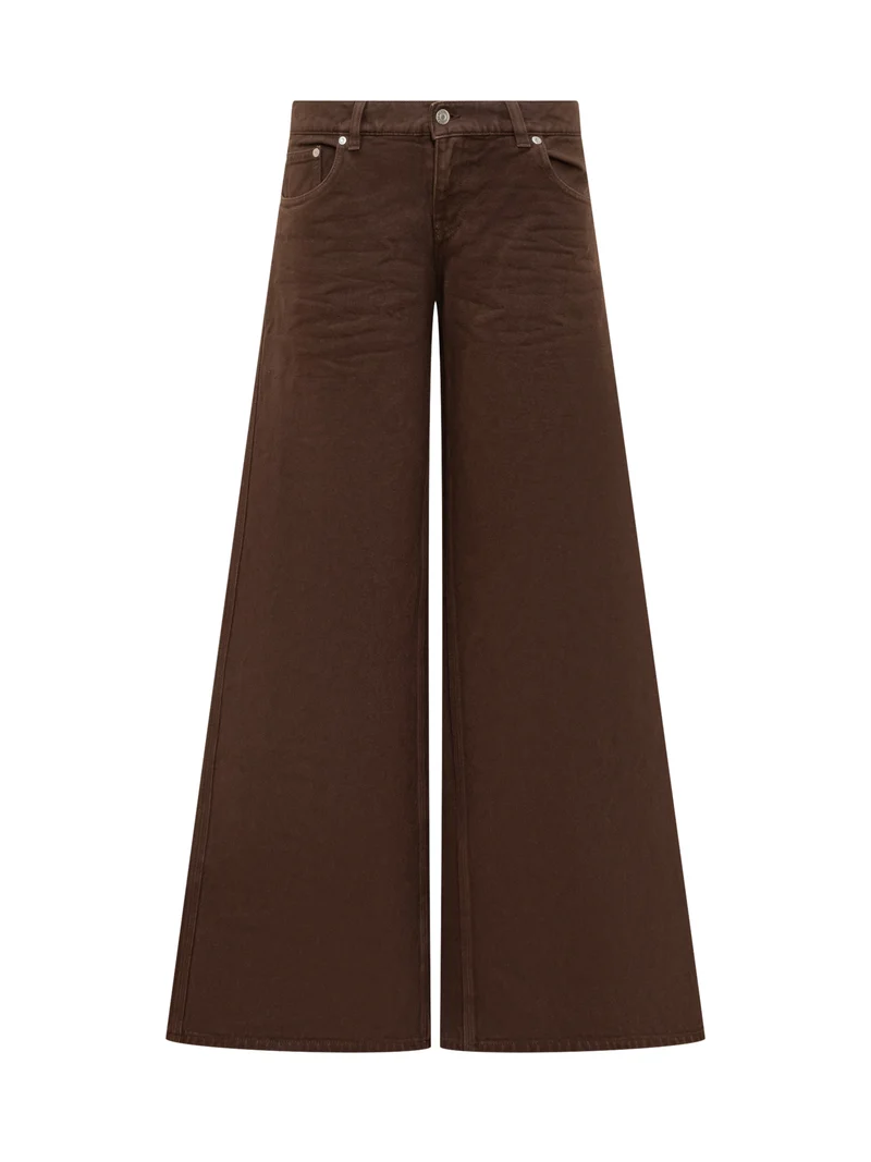 Stella McCartney Pantaloni Marroni a Gamba Larga
