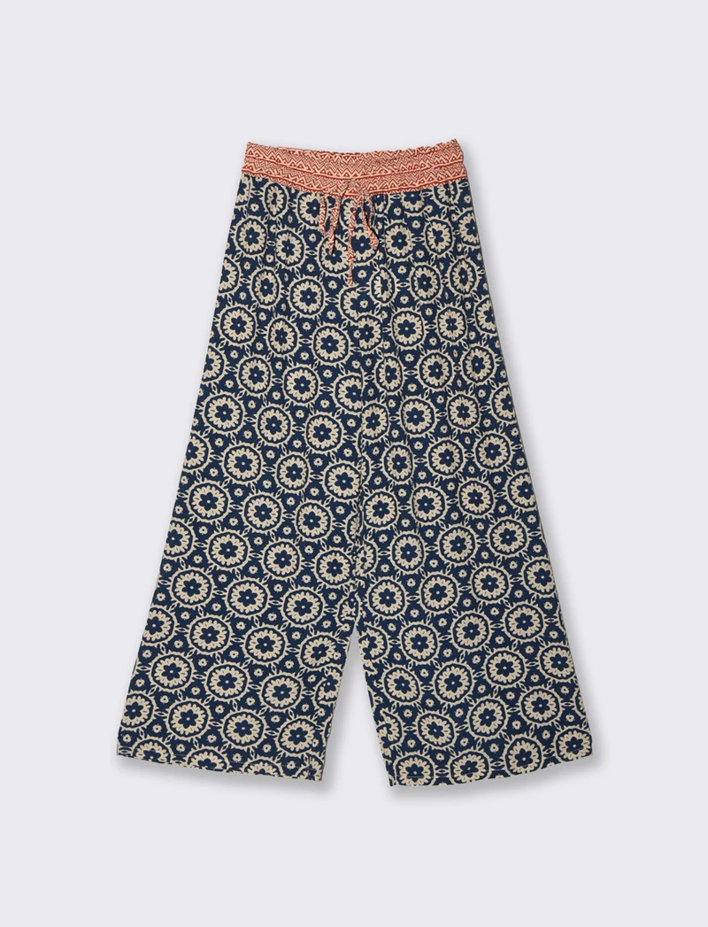 Pantalone largho stampato in viscosa - var 1