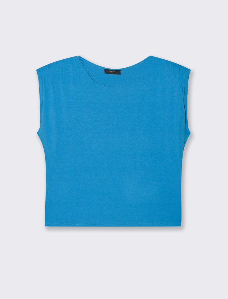 Tshirt smanicata con spalline - Turchese