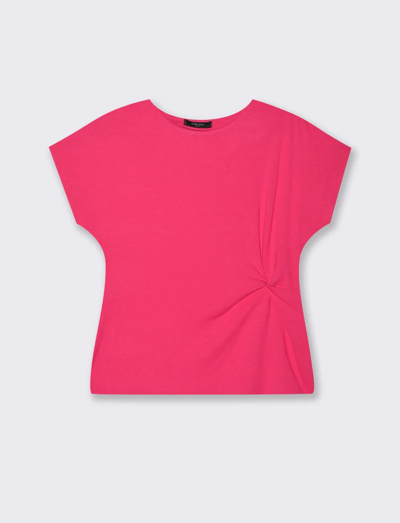 Tshirt con nodo in viscosa - Fuxia