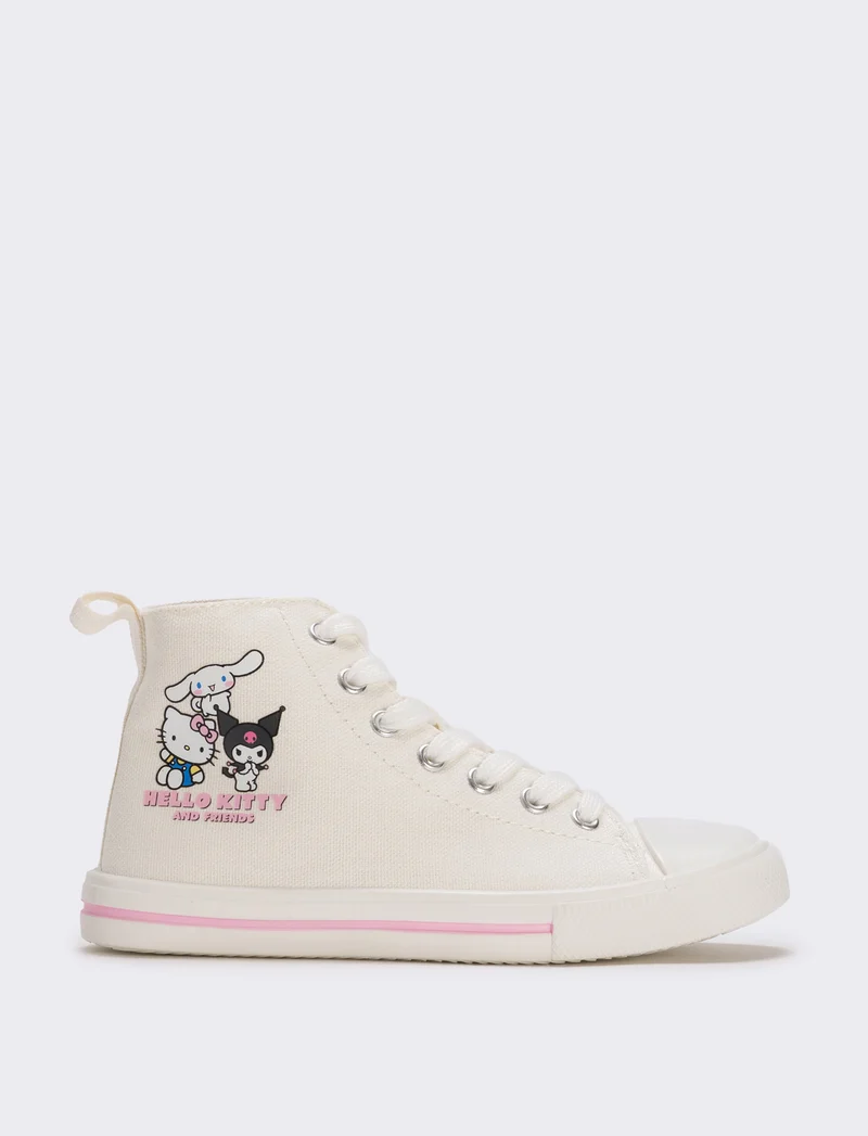 Sneakers Hello Kitty a collo alto bambina - Bianco