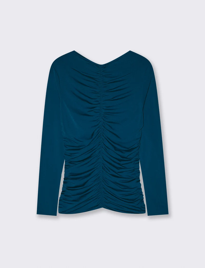 Tshirt elastica manica lunga con arriccio - Ottanio