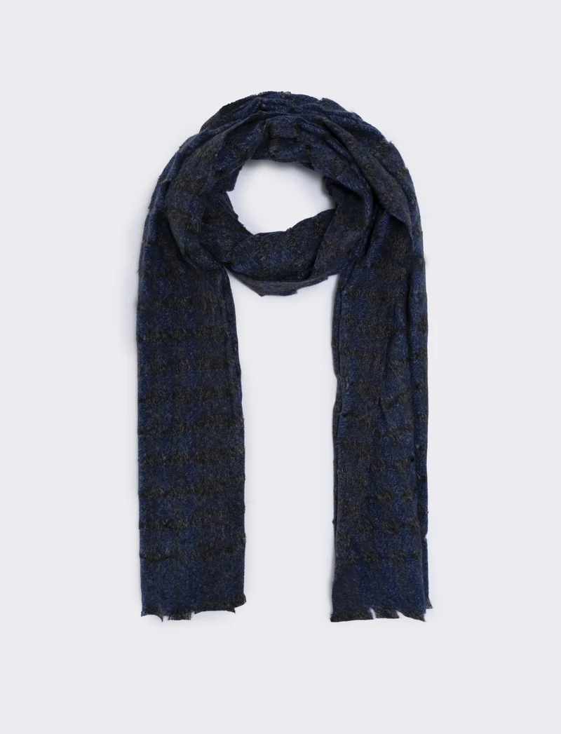Sciarpa intrecciata bicolor donna - Denim
