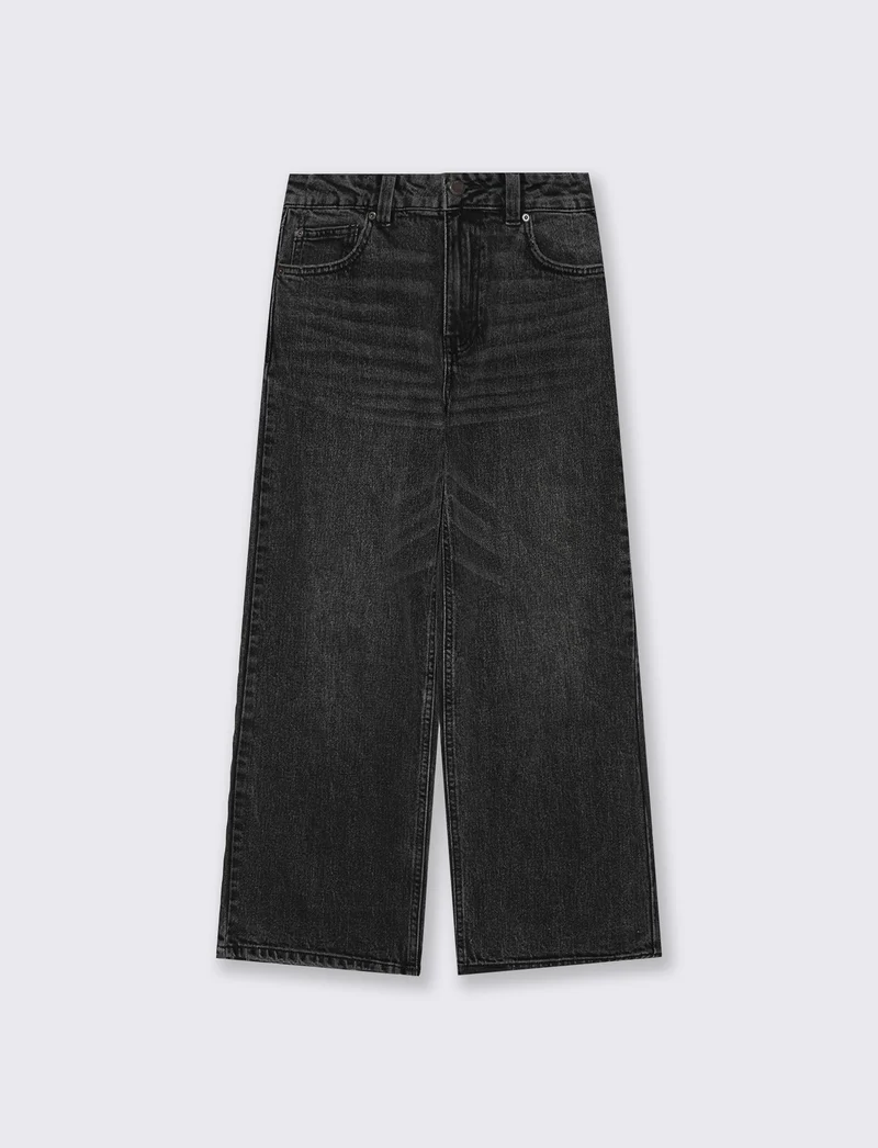 Jeans Gamba Dritta Lunghezza Caviglia - Nero