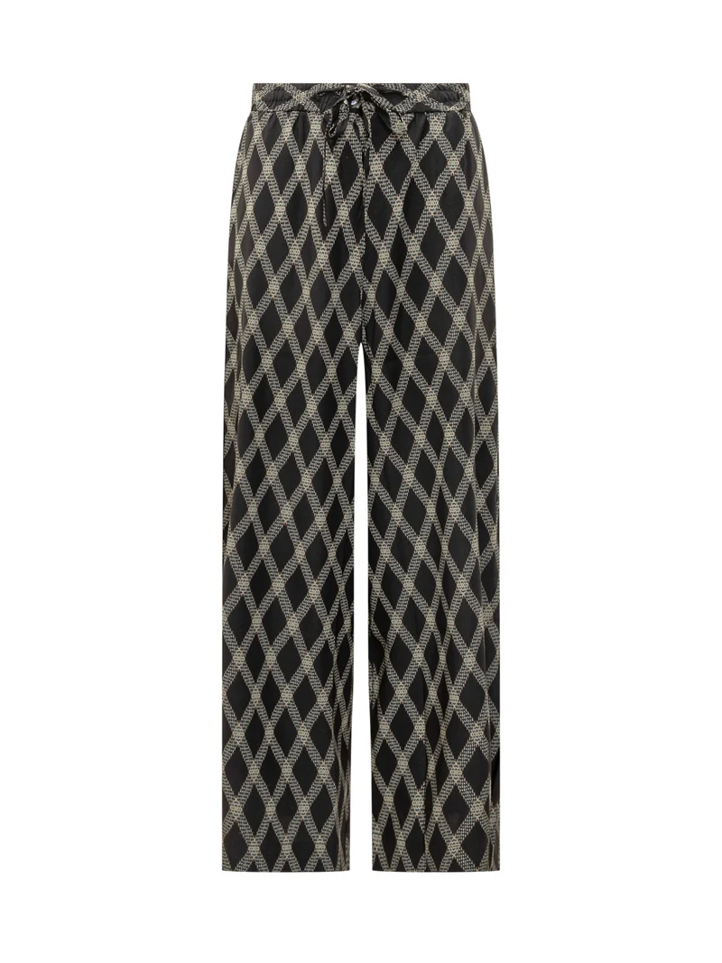 Pantaloni in seta fantasia rombi Pierre-Louis Mascia
