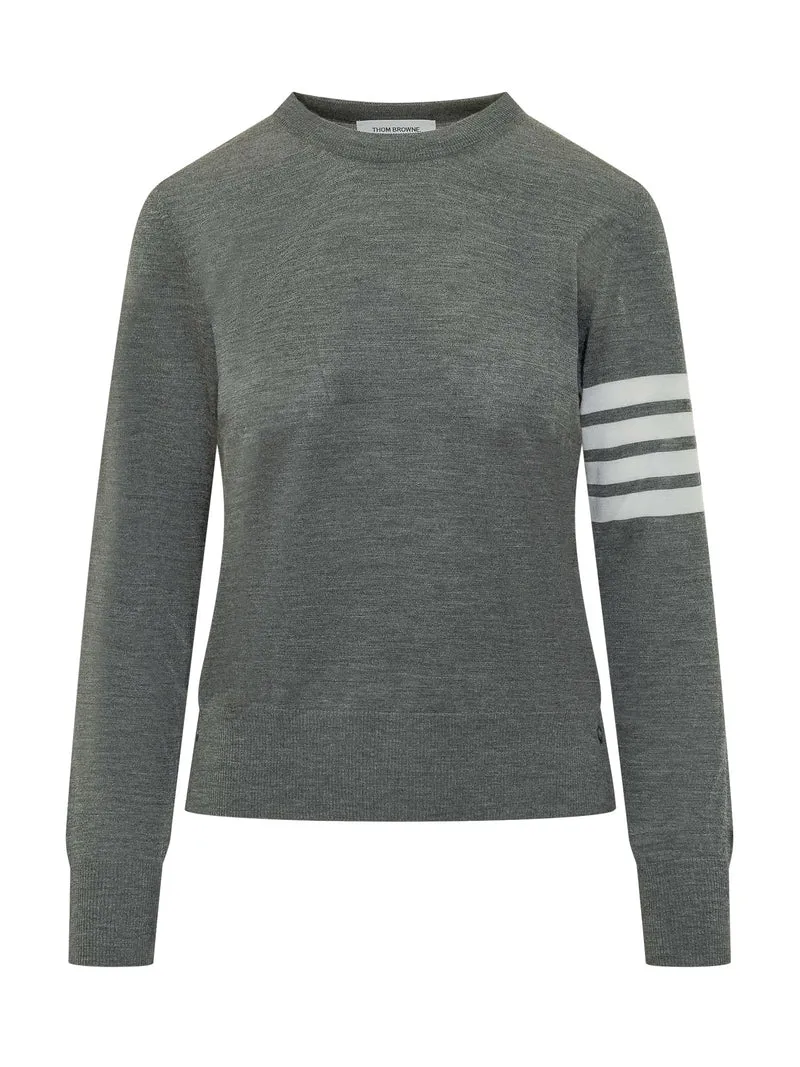 Pullover Relaxed Fit Con Quattro Bande