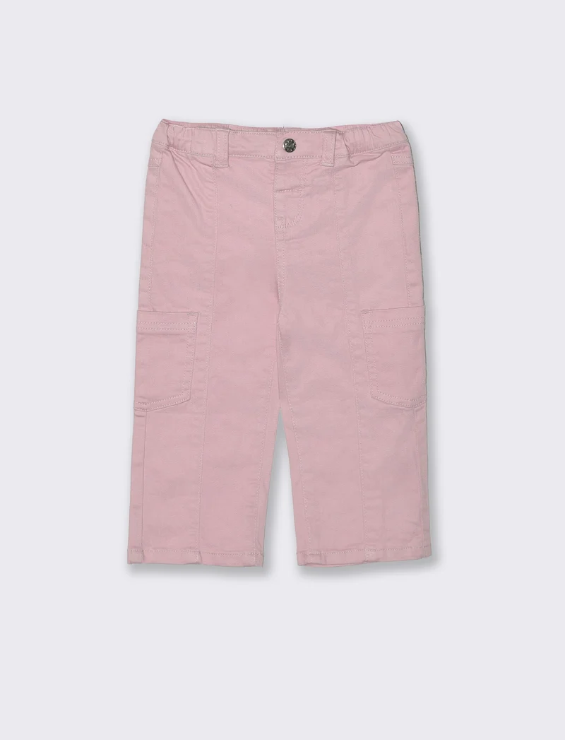 Pantaloni ampi con tasche laterali - Rosa chiaro