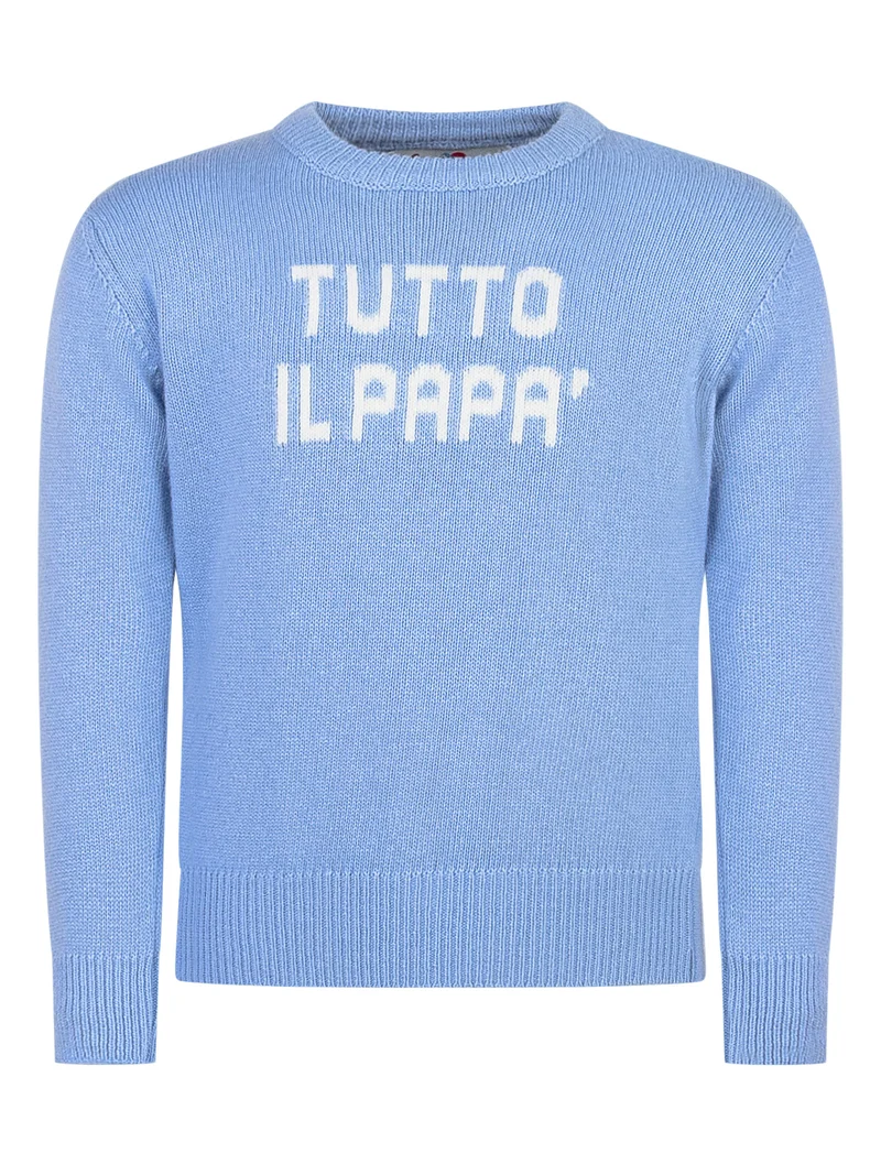 MC2 Saint Barth Maglione Azzurro con Scritta