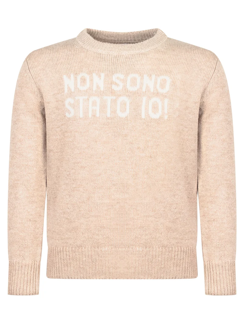 MC2 Saint Barth Maglione Beige con Scritta