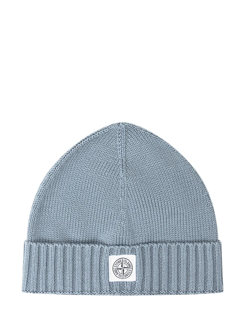 Stone Island Berretto in Maglia Azzurro