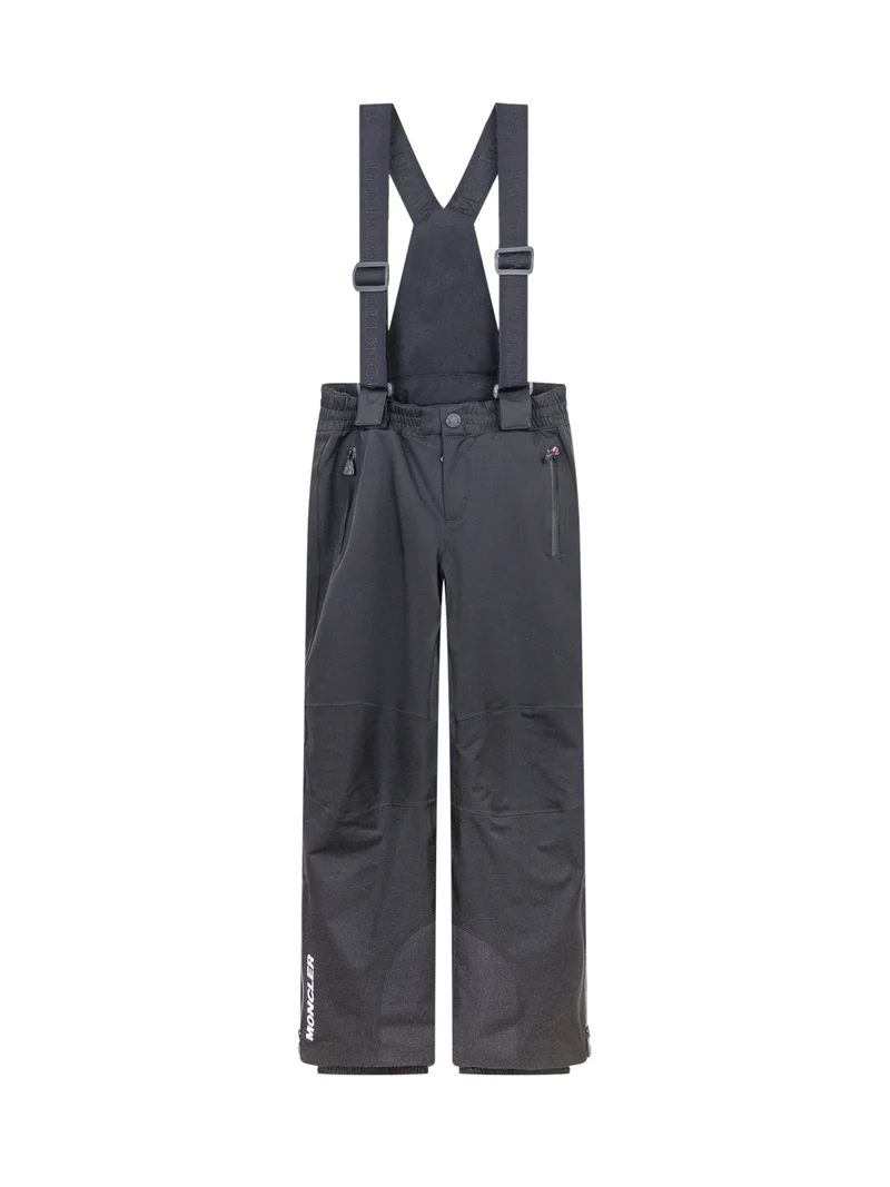 Moncler Kids Pantaloni da Sci Neri con Bretelle