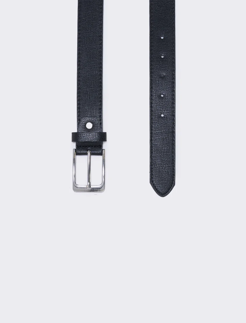 Cintura uomo fusto rigato elegante - Nero