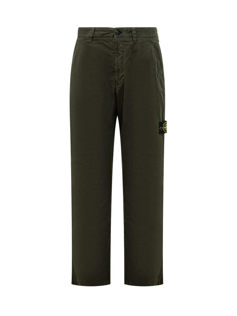 Pantaloni Stone Island in Cotone Verde