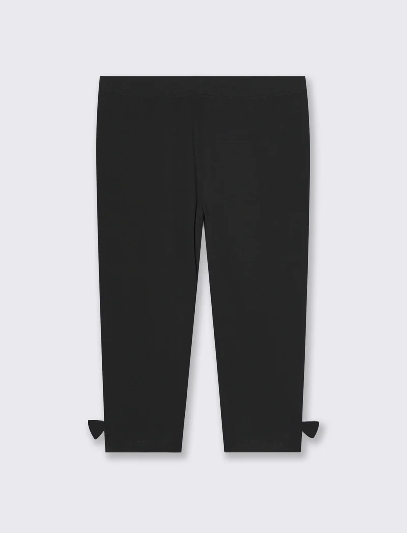 Leggings in cotone elastico per bambina - Nero