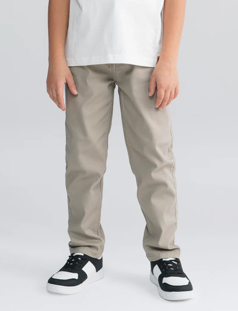 Pantaloni Cinque Tasche in Cotone Elastico - Grigio mastice