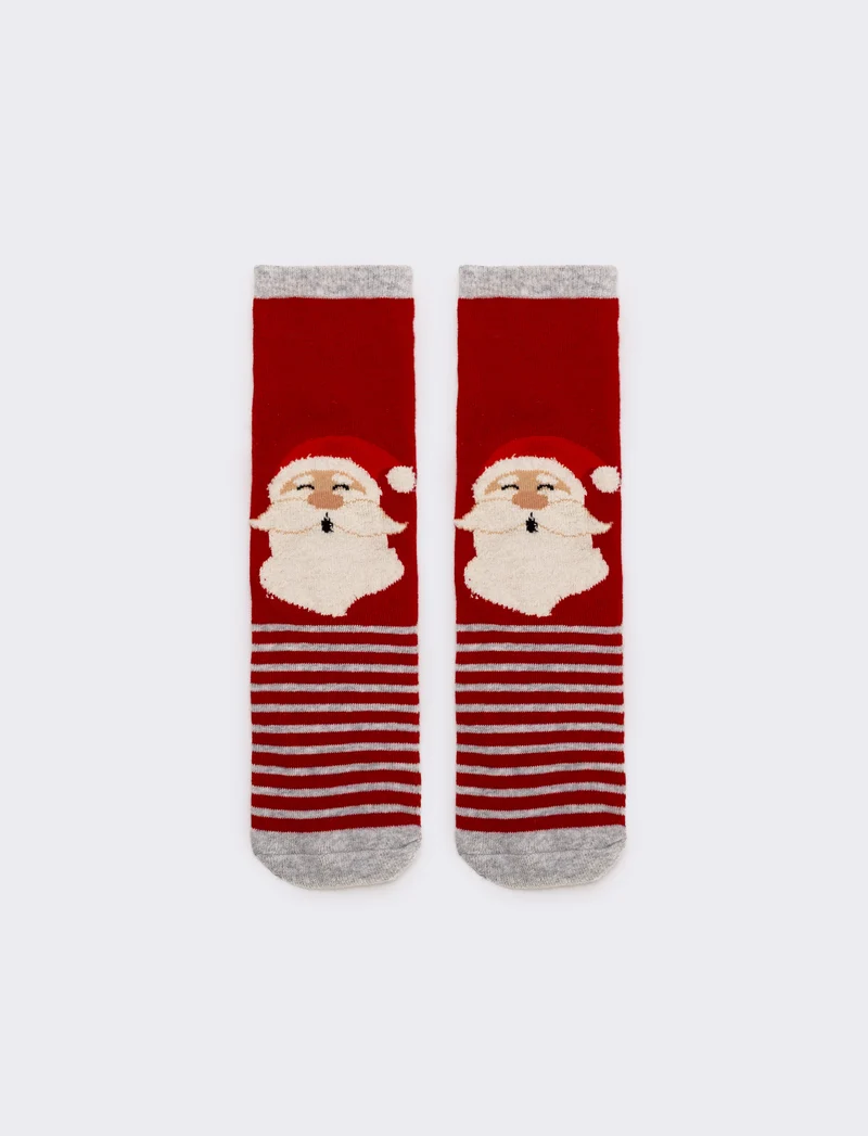 Calzino bambino antiscivolo vari soggetti natale - Rosso