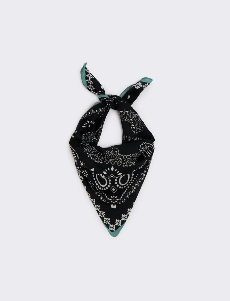 Foulard stampato con anello - Blu