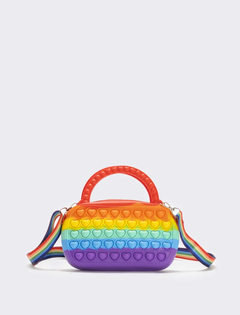 Borsa pop it con cuoricini colorati - Viola