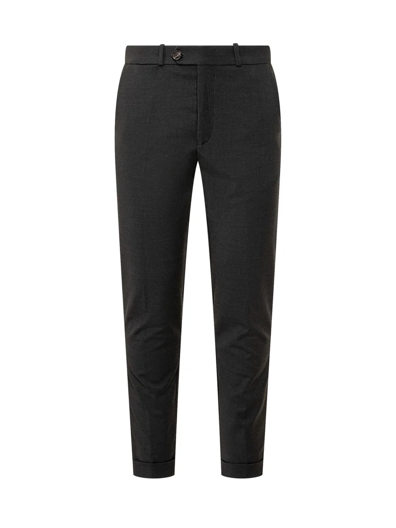 RRD Pantaloni Neri Slim Fit con Risvolto
