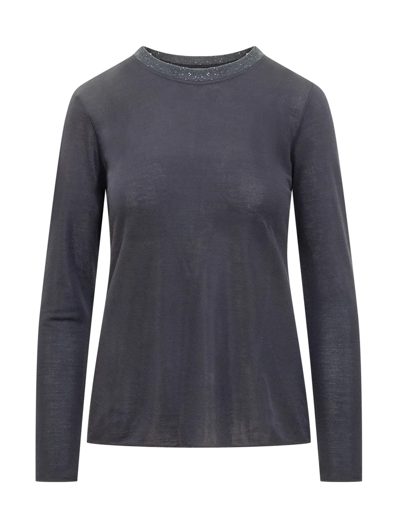 Maglia Puro Tatto blu scuro con girocollo