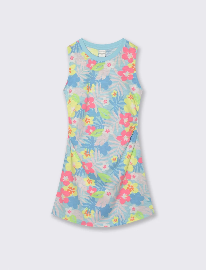 Abito cut out in jersey di cotone - Fantasia