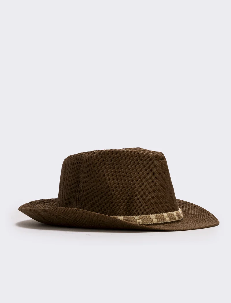 Cappello di paglia con cordoncino uomo - Moro