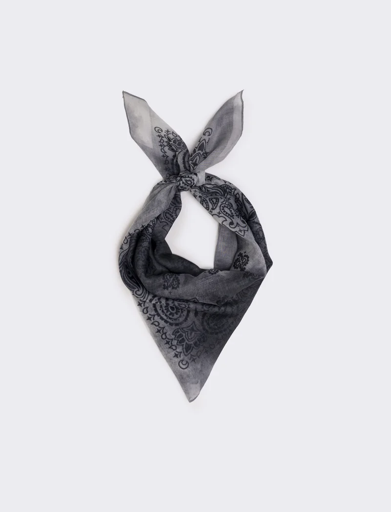 Foulard quadrato tie die paisley - Nero