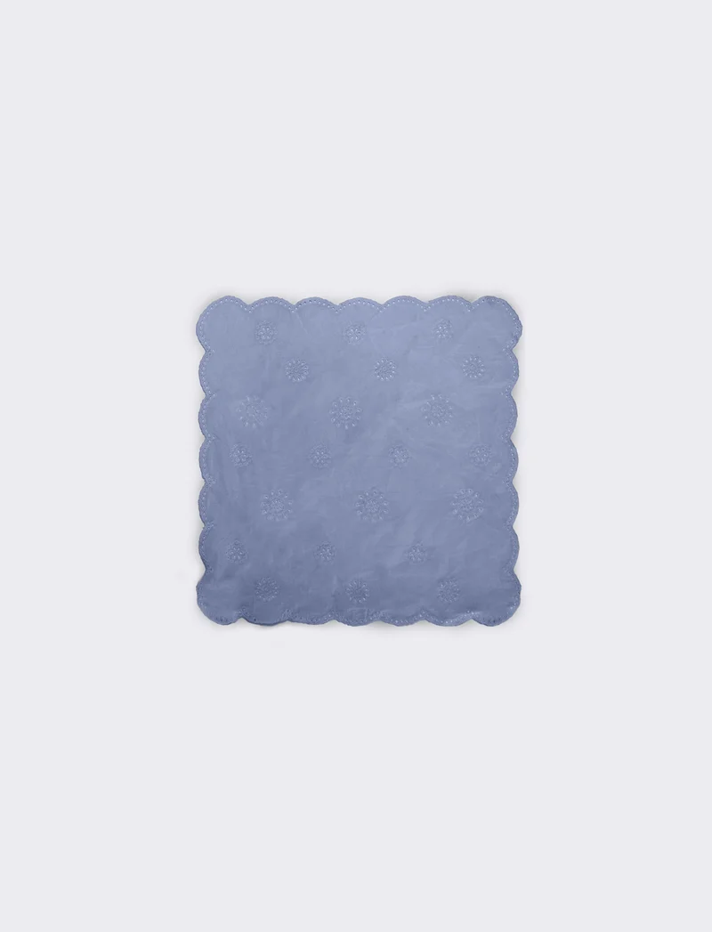 Foulard bambina con pizzo sangallo - Azzurro