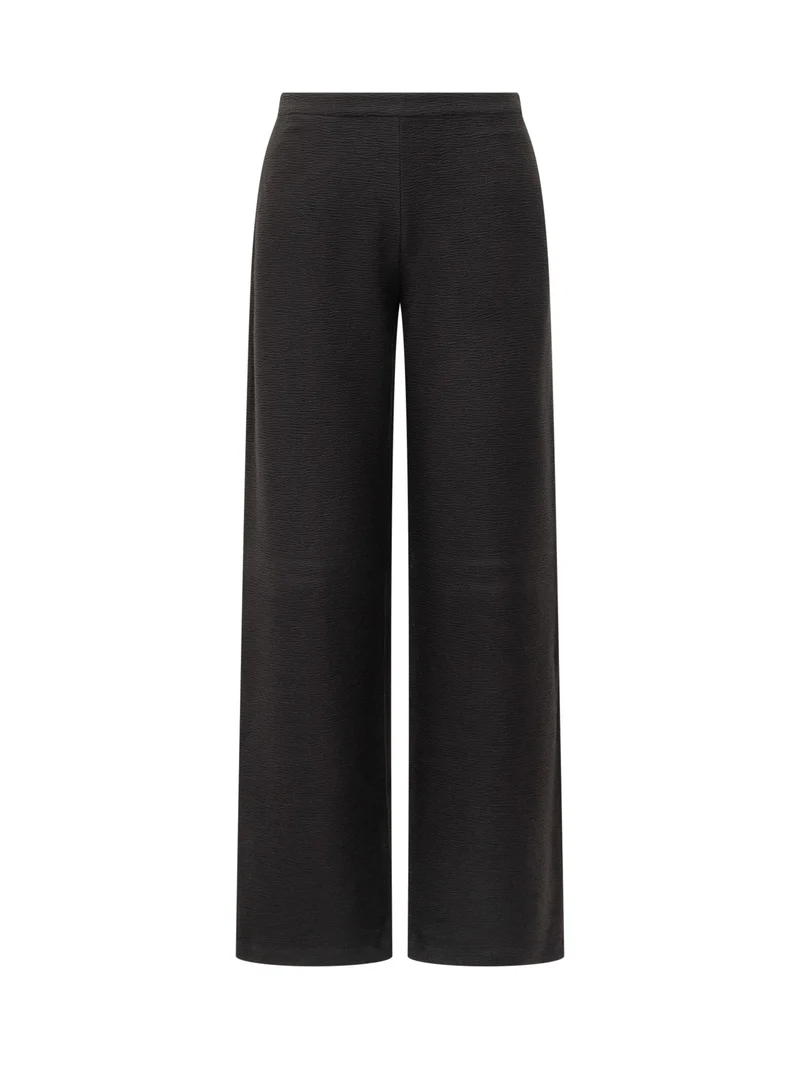 Exterior Pantaloni Neri a Gamba Larga Donna