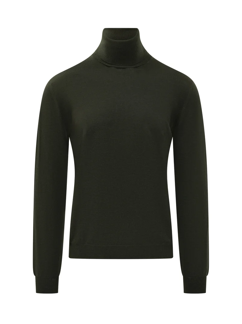 Slowear Dolcevita Verde In Lana Leggera A Maniche Lunghe