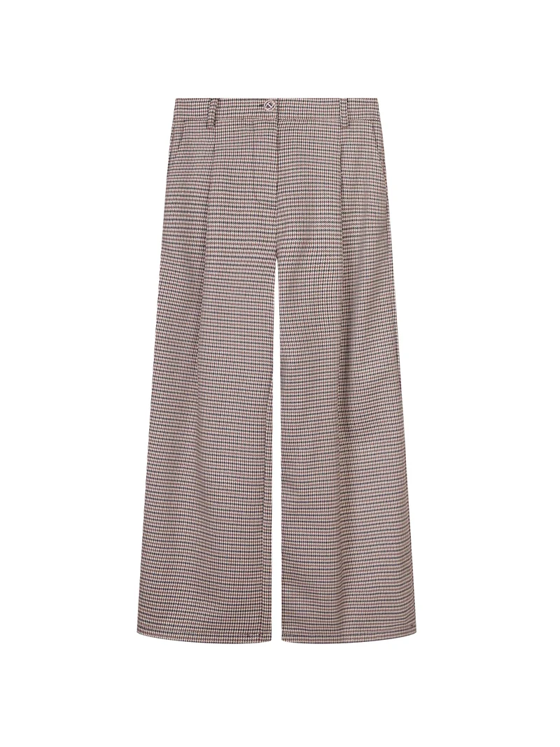 Twinset Kids Pantaloni a Quadri a Gamba Larga