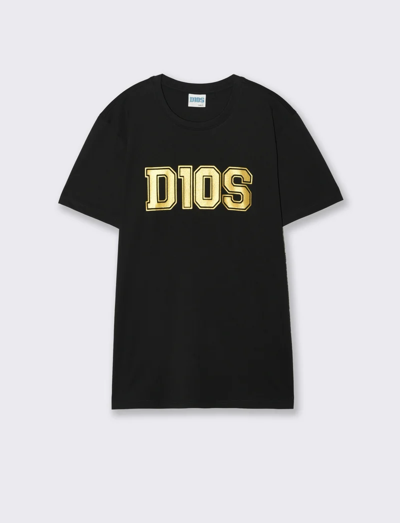 T-Shirt Jersey Premium D10S Girocollo - Nero
