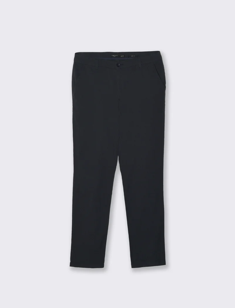 Pantaloni Chino Slim Fit in Cotone Ottoman - Blu